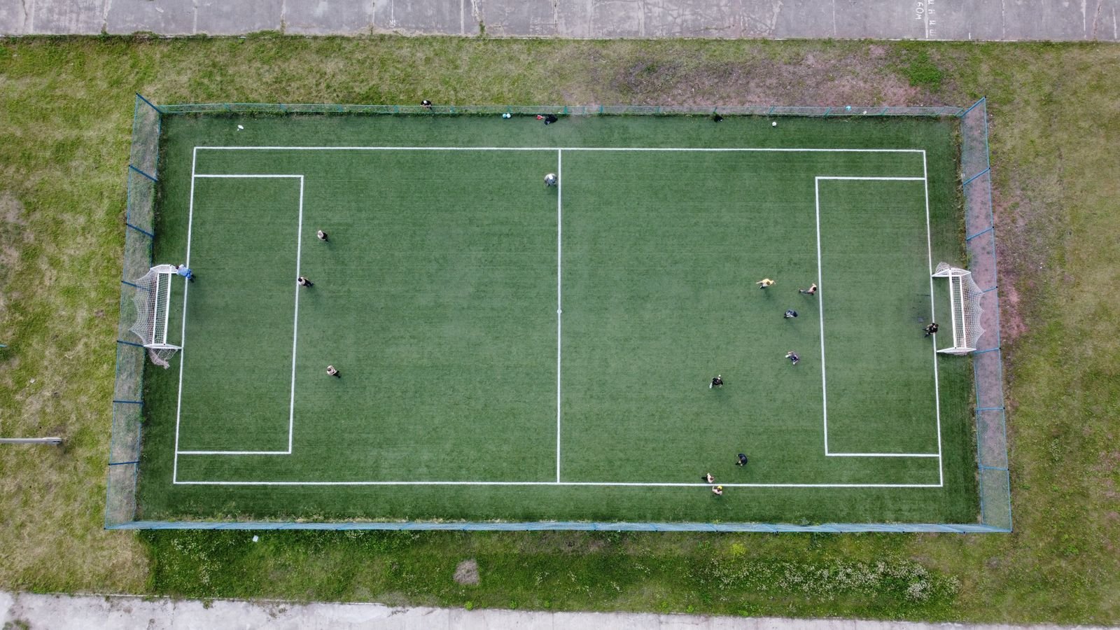 All weather sports pitch from the air