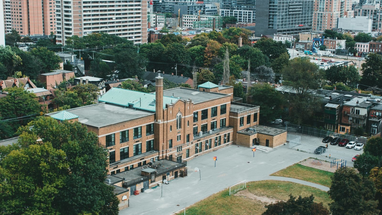 High school building and grounds
